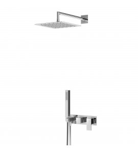 Bruma Linea Zestaw natryskowy 250 mm Podtynkowy z ramieniem ściennym Chrom 1825722CR