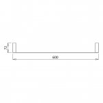 Bruma Cubis Wieszak na ręcznik 600 mm Pure White 1760001PW
