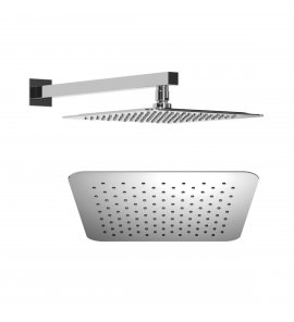 Bruma QuadraFlow Deszczownica ścienna 300x300 mm z ramieniem ściennym Chrom 1455235CR
