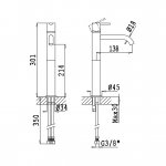 **Bruma Leaf2 Bateria umywalkowa jednootworowa bez korka Sunset 1672102SS