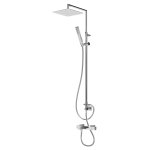 Bruma Escudo Zestaw wannowo-natryskowy ścienny z deszczownicą 250x250 mm na ramieniu ruchomym i słuchawką prysznicową Chrom 1022652CR