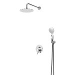Bruma Lusitano Zestaw natryskowy Ø 230 mm Podtynkowy z ramieniem ściennym i słuchawką Chrom 1077606CR