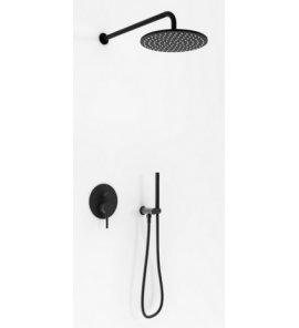 KOHLMAN Axel Zestaw prysznicowy podtynkowy z deszczownicą 30 cm czarny mat QW210ABR30