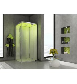 HOESCH SensePerience Kabina parowa kwadratowa prawa z brodzikiem z odlewu mineralnego 1000x1000 biała 531111xA.010550 