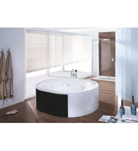 HOESCH Ergo+ Wanna akrylowa owalna wolnostojąca z obudową szklaną 200x160 cm w kolorze czarnym 6442.010305552