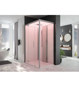 HOESCH SensePerience Kabina parowa 140x100 lewa biała z brodzikiem z odlewu mineralnego białym 532341xA.010550