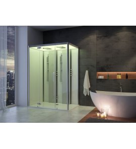 HOESCH SensePerience Kabina parowa prostokątna lewa z brodzikiem z odlewu mineralnego 1800x1000 biała 532381xA.010550