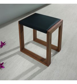 HOESCH Comfort Taboret drewno egzotyczne/PU Tek/Czarny 89218