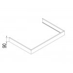 HOESCH SensePerience Obudowa aluminiowa do brodzika kabiny parowej o wymiarach 1400x1000 - przyścienna biała 27806