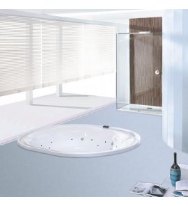 HOESCH Ergo+ Wanna akrylowa owalna do zabudowy z dedykowanym systemem hydromasażu 200x160 cm biały/chrom 6437S.010305
