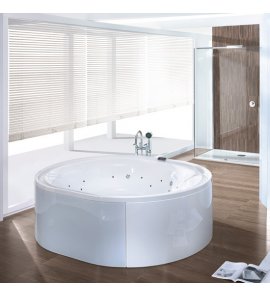 HOESCH Ergo+ Wanna akrylowa owalna wolnostojąca z obudową szklaną w kolorze czarnym 200x160 cm biała/czarny 6442S.010305552