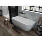 HOESCH iSensi Wanna akrylowa przyścienna/narożna lewa typu monoblock z obudową, z przelewem szczelinowym z dedykowanym systemem hydromasażu powietrznego 180x80 cm biała 3834i
