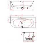 HOESCH iSensi Wanna akrylowa przyścienna/narożna prawa typu monoblock z obudową, z przelewem z napełnieniem z dedykowanym systemem hydromasażu powietrznego 180x80 cm chrom 3865i