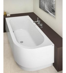 HOESCH Happy D. Wanna akrylowa narożna lewa do zabudowy z systemem wodno-powietrznym hydromasażu Reviva II 180x80 cm biała 6484E