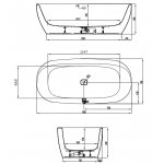 HOESCH iSensi Wanna akrylowa owalna wolnostojąca typu monoblock z obudową, z przelewem z napełnieniem z dedykowanym systemem hydromasażu powietrznego 190x90 cm chrom 3852i