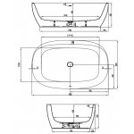 HOESCH iSensi Wanna akrylowa owalna wolnostojąca typu monoblock z obudową, z przelewem szczelinowym z dedykowanym systemem hydromasażu powietrznego 190x120 cm biała 3823i