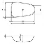 HOESCH SingleBath Duo Wanna akrylowa owalna prawa do zabudowy z systemem wodno-powietrznym hydromasażu Reviva II 176,6x114,1 cm biała 3686E