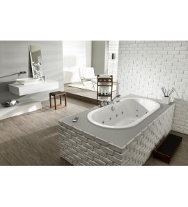 HOESCH Starck 2 Wanna akrylowa owalna do zabudowy z systemem wodno-powietrznym hydromasażu Reviva II 175x80 cm biała 6135E