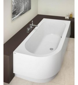 HOESCH Happy D. Wanna akrylowa narożna prawa do zabudowy z systemem wodno-powietrznym hydromasażu Reviva II 180x80 cm biała 6486E