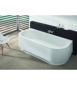 HOESCH Happy D. Wanna akrylowa przyścienna do zabudowy z systemem wodno-powietrznym hydromasażu Reviva II 180x80 cm biała 6180E