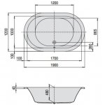 HOESCH Scelta Wanna akrylowa owalna z systemem wodno-powietrznym hydromasażu Reviva II 190x120 cm biała 3679E
