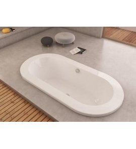 HOESCH Starck 1 Wanna akrylowa owalna do zabudowy z systemem wodno-powietrznym hydromasażu Reviva II 180x90 cm biała 6020E