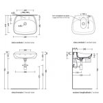 Flaminia Fluo 60 Umywalka nablatowa - wisząca 60 cm z półką na baterię biała FU60L