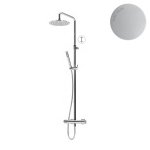Bruma Lusa Zestaw natryskowy ścienny z deszczownicą Ø 250 mm ze słuchawką prysznicową Pure White 1016522PW