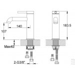 KOHLMAN Axel Bateria umywalkowa 1-otworowa złoty QB105AGD