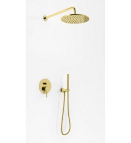 KOHLMAN Axel Zestaw prysznicowy podtynkowy z deszczownicą 25 cm złoty QW210AGDR25