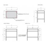 Cristalstone Stelaż pod umywalkę stojący z półką 70 x 45 x 73 cm czarny mat ST700-06