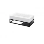 Cristalstone Stelaż pod umywalkę wiszący 80 x 45 x 15 cm czarny mat ST800-02