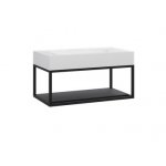 Cristalstone Stelaż pod umywalkę z półką i wieszakiem na ręcznik 80 x 45 x 30 cm czarny mat ST800-04