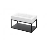 Cristalstone Stelaż pod umywalkę z półką 80 x 45 x 30 cm czarny mat ST800-03