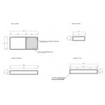 Cristalstone Stelaż pod umywalkę wiszący 100 x 45 x 15 cm czarny mat ST1000-02