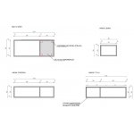 Cristalstone Stelaż pod umywalkę wiszący z małą półką 110x45x30 czarny mat ST1100-07