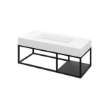 Cristalstone Stelaż pod umywalkę wiszący z małą półką 110x45x30 czarny mat ST1100-07