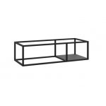 Cristalstone Stelaż pod umywalkę wiszący z małą półką 110x45x30 czarny mat ST1100-07