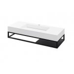 Cristalstone Stelaż pod umywalkę wiszący 120 x 45 x 15 cm czarny mat ST1200-02