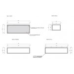 Cristalstone Stelaż pod umywalkę z półką 120 x 45 x 30 cm czarny mat ST1200-03