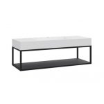 Cristalstone Stelaż pod umywalkę z półką 120 x 45 x 30 cm czarny mat ST1200-03