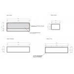 Cristalstone Stelaż pod umywalkę z półką i wieszakiem na ręcznik 120 x 45 x 30 cm czarny mat ST1200-04