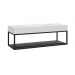 Cristalstone Stelaż pod umywalkę z półką i wieszakiem na ręcznik 120 x 45 x 30 cm czarny mat ST1200-04
