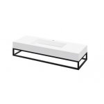 Cristalstone Stelaż pod umywalkę 130 x 45 x 15 cm czarny mat ST1300-01