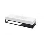 Cristalstone Stelaż pod umywalkę wiszący 130 x 45 x 15 cm czarny mat ST1300-02