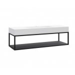 Cristalstone Stelaż pod umywalkę z półką 130 x 45 x 30 cm czarny mat ST1300-03