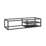 Cristalstone Stelaż pod umywalkę wiszący z dwoma półkami 130 x 45 x 30 cm czarny mat ST1300-08