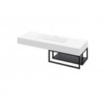 Cristalstone Stelaż pod umywalkę wiszący mały 60 x 45 x 30 cm czarny mat ST1300-09