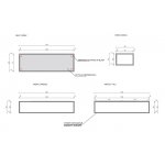Cristalstone Stelaż pod umywalkę wiszący 140 x 45 x 30 cm czarny mat ST1400-02