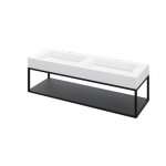 Cristalstone Stelaż pod umywalkę wiszący 140 x 45 x 30 cm czarny mat ST1400-02